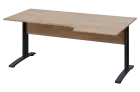 CRK 18 - 186 stůl kancelářský, rohový, pravý, kovová podnož černá, deska 18 mm, široký 1800 mm, dub